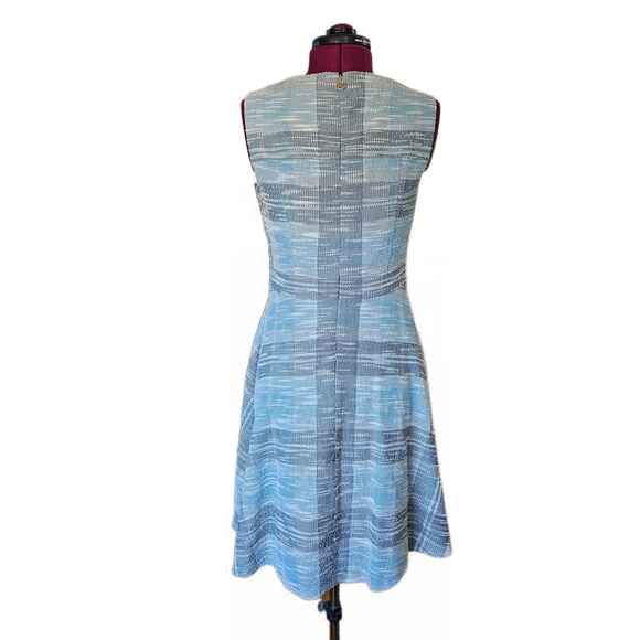 Tommy Hilfiger SEEN ON TV JANE THE VIRGIN Blue Tweed Fit&Flare Sleeveless Dress - Picture 8 of 16